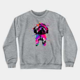 Fluffy Havanese Stencil Illustration Crewneck Sweatshirt